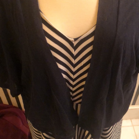 Lane Bryant/ Size 26/ Navy & White Striped Swing Dress with matching Navy Shrug - Picture 5 of 16